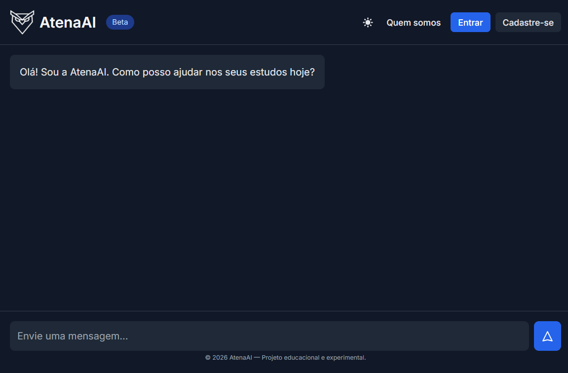 Print da tela inicial AtenaAI